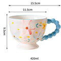 Artistic Floral Footed Breakfast Mug