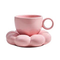 Pastel Puffy Flower Ceramic Mug & Saucer